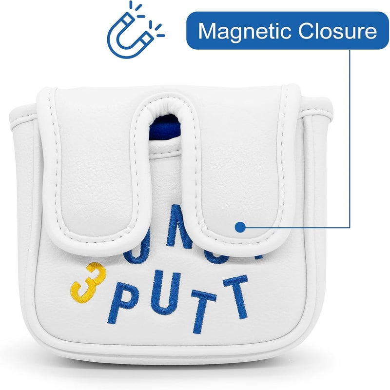 Acebirdie Golf Mallet Putter Cover, Golf Club Cover with Strong Magnetic Closure, PU Leather Waterproof Golf Putter Cover Golf Accessories - Image 4